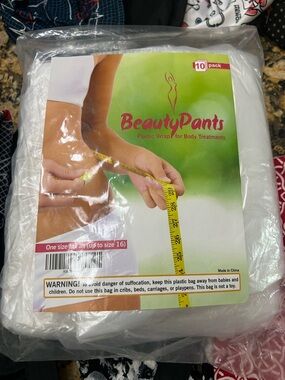 White Plastic Body Wraps for Exfoliant & Body Treatments (10 Pack)